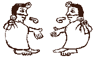 "Let's make some time to talk, as the ancient Mesoamericans would do." (animation of discussing Aztecs)